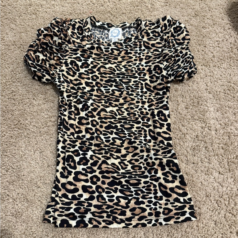 Francesca's Collections Black and Cream Ruffled Fitted Blouse